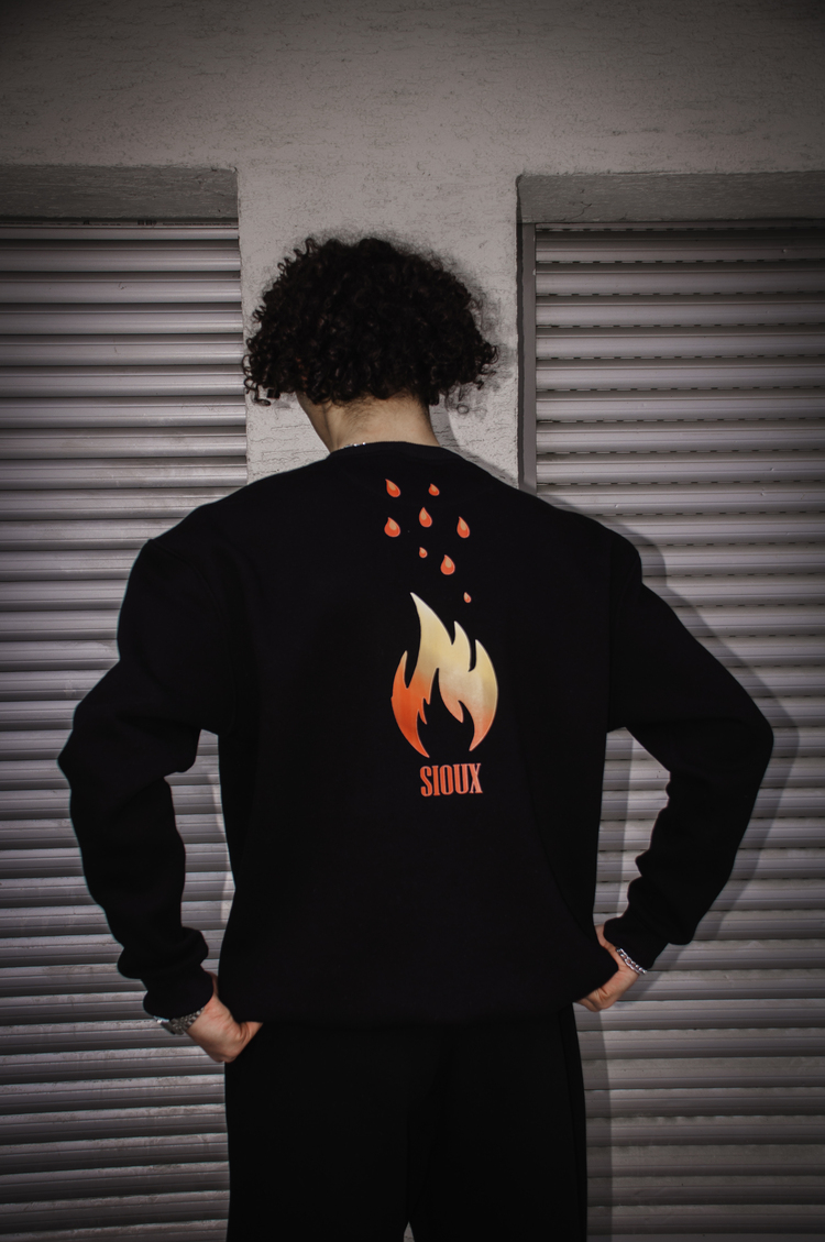 Ateş Yağmuru Baskılı Sweatshirt